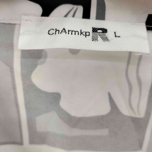 ChArmkpR 顔 フェイス 総柄 ポリ S/S シャツ アート シャツ メンズ import:L