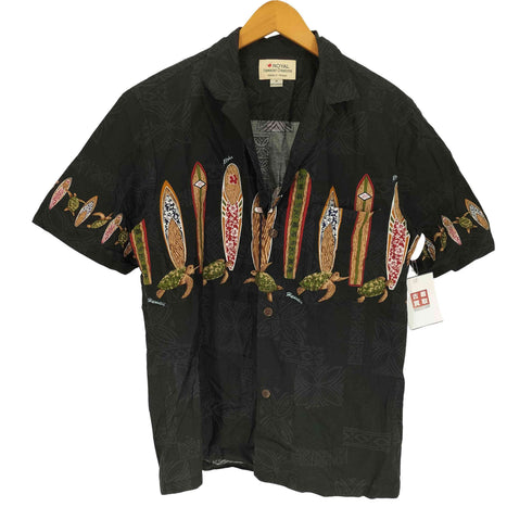 ROYAL Hawaiian Creations 亀 タートル 総柄 開襟 オープンカラー アロハ シャツ メンズ import:M