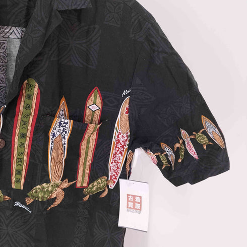 ROYAL Hawaiian Creations 亀 タートル 総柄 開襟 オープンカラー アロハ シャツ メンズ import:M