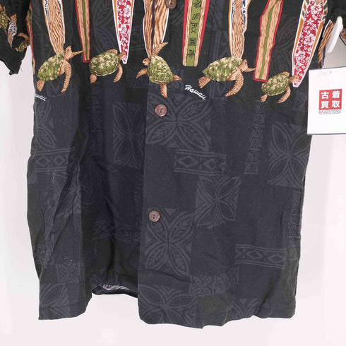 ROYAL Hawaiian Creations 亀 タートル 総柄 開襟 オープンカラー アロハ シャツ メンズ import:M