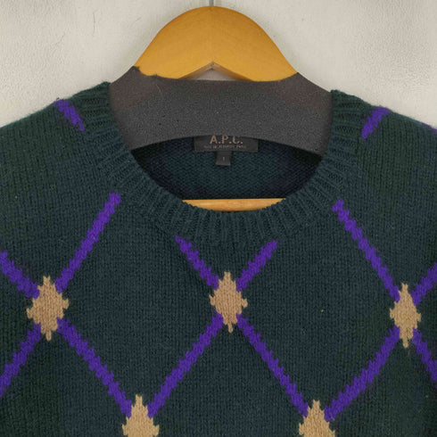 アーペーセー A.P.C. アーガイルウールニット メンズ 1