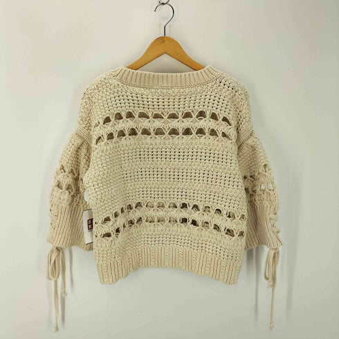 ザラ ZARA Ecru Open Knit Sweater レディース import:S