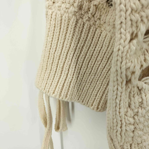ザラ ZARA Ecru Open Knit Sweater レディース import:S
