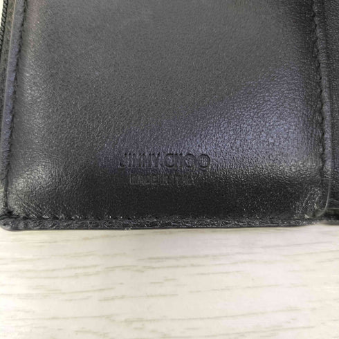 ジミーチュウ JIMMY CHOO クリスタル バックル パイソン 三つ折り財布 ミニウォレット レディース