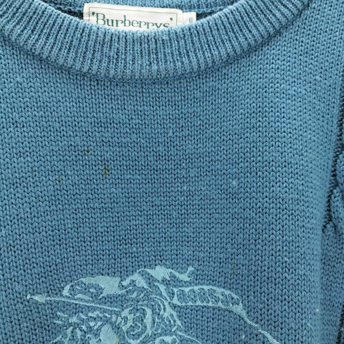 バーバリーズ BURBERRYS 刺繍ホースロゴ刺繍 クルーネックケーブルニット メンズ JPN:M