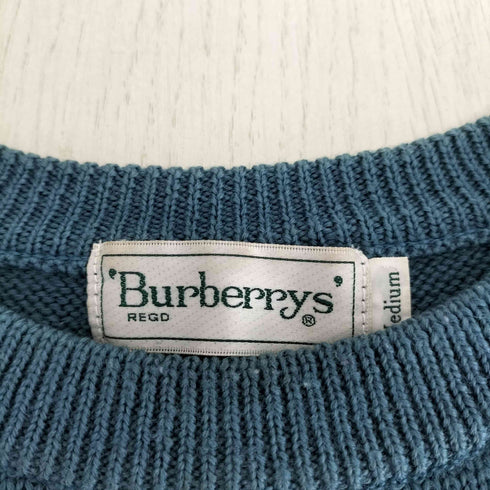 バーバリーズ BURBERRYS 刺繍ホースロゴ刺繍 クルーネックケーブルニット メンズ JPN:M