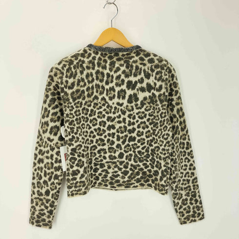 ザラ ZARA アニマル柄ジャカードニットジャケット ジュエルネック レディース import:S