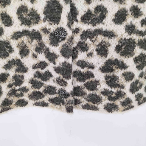 ザラ ZARA アニマル柄ジャカードニットジャケット ジュエルネック レディース import:S