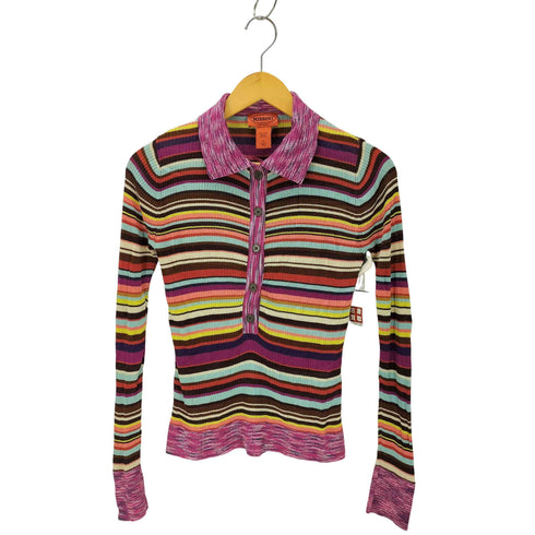 ミッソーニ MISSONI ボーダーレーヨンポロシャツ レディース import:S