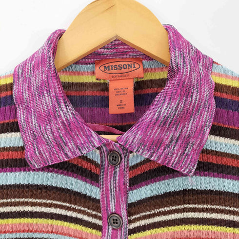 ミッソーニ MISSONI ボーダーレーヨンポロシャツ レディース import:S