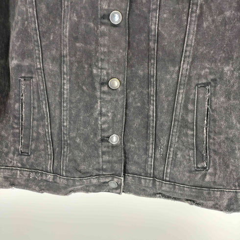 ベルシュカ BERSHKA ブラックデニムジャケット 切りっぱなし レディース JPN:XS