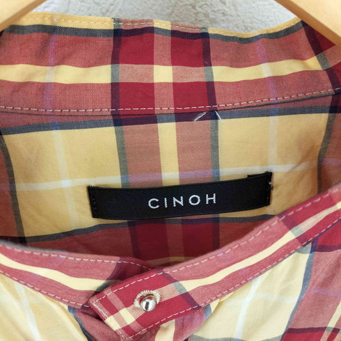 チノ CINOH マドラスチェックスタンドカラーシャツ メンズ JPN:48
