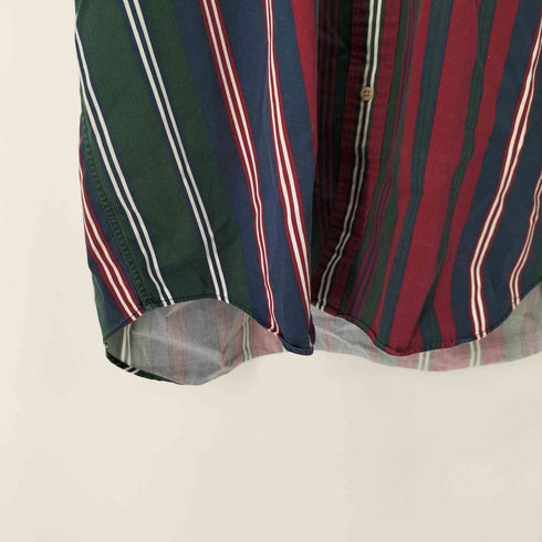 トミーヒルフィガー TOMMY HILFIGER エンブレム刺繍 ストライプ BD S/S シャツ メンズ import:XXL