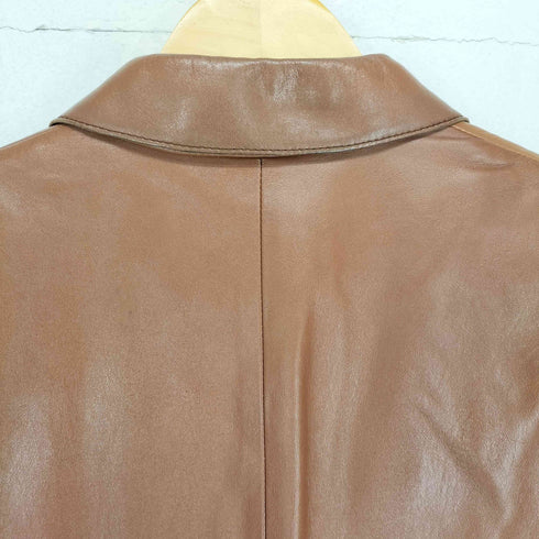 マックスマーラウィークエンド MAX MARA WEEKEND ハンガリー製 ジップポケット リアルレザー3B レザーテーラードジャケット レディース 38