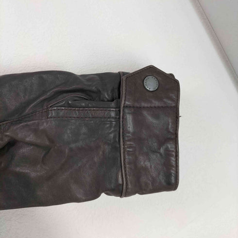 バナナリパブリック BANANA REPUBLIC スナップボタン カウレザージップアップ ジャケット レディース S