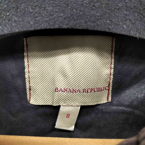 バナナリパブリック BANANA REPUBLIC スナップボタン カウレザージップアップ ジャケット レディース S