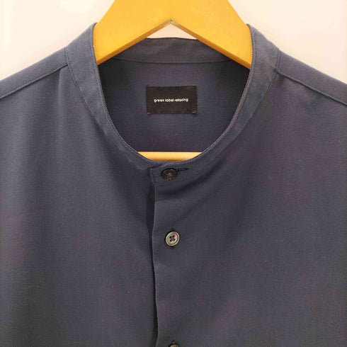 ユナイテッドアローズグリーンレーベルリラクシング UNITED ARROWS green label relaxing クリスプツイル ジャストルーズ バンドカラー シャツ メンズ JPN:L