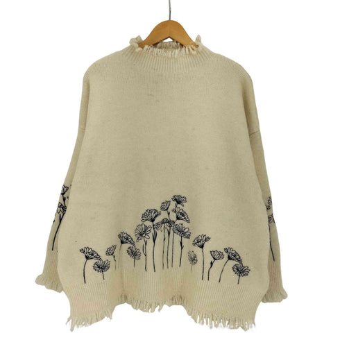 ザラ ZARA 刺繍 花柄 ニット セーター レディース import:M