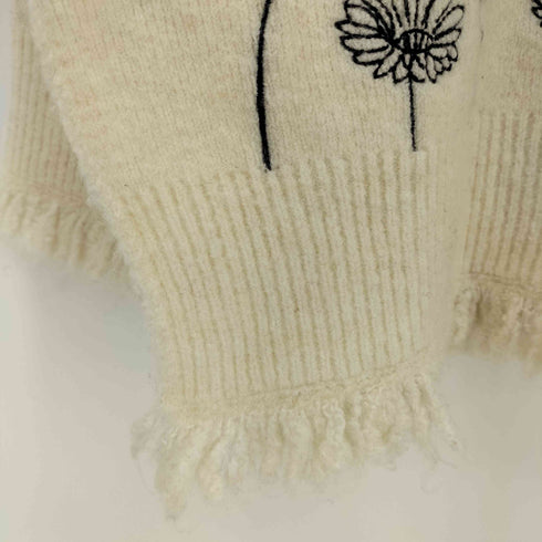 ザラ ZARA 刺繍 花柄 ニット セーター レディース import:M