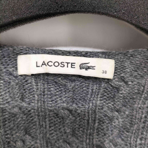 ラコステ LACOSTE ケーブルニット Vネック ニットワンピース レディース EUR:38