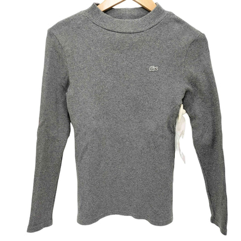 ラコステ LACOSTE ハイネックコットンカットソー リブニット レディース EUR:38