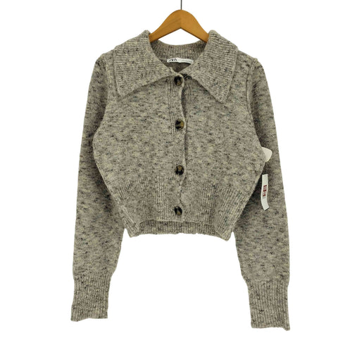ザラ ZARA Cropped Flecked Knit Jacket クロップド ネップ ニット ジャケット レディース import:S