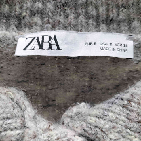 ザラ ZARA Cropped Flecked Knit Jacket クロップド ネップ ニット ジャケット レディース import:S