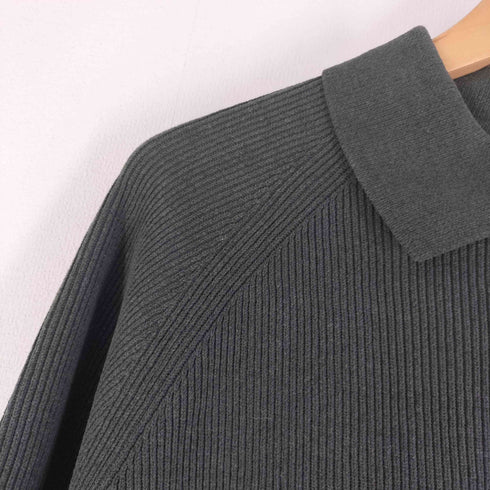 ザラ ZARA ラグラン L/S ニットポロ メンズ import:L