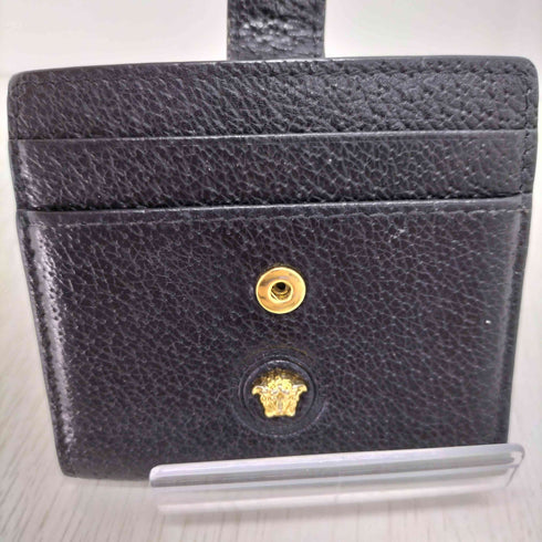ヴェルサーチ VERSACE フロントロゴ レザーカードケース レディース
