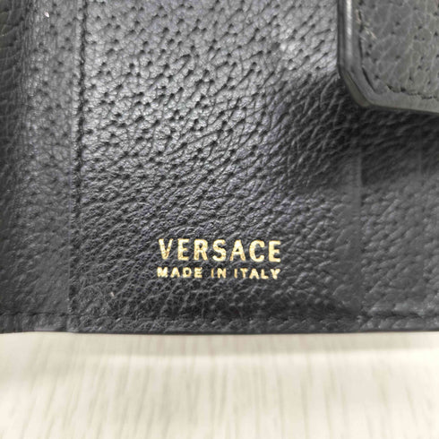 ヴェルサーチ VERSACE フロントロゴ レザーカードケース レディース