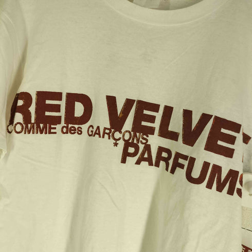 コムデギャルソン COMME des GARCONS 95AW 初期タグ PARFUMS RED VELVET S/S Tシャツ フロッキープリント メンズ