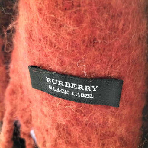 バーバリーブラックレーベル BURBERRY BLACK LABEL ブロックチェック 大判 ウールマフラー レディース