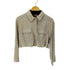 ザラ ZARA LINEN BLEND CROPPED OVERSHIRTS レディース import:S