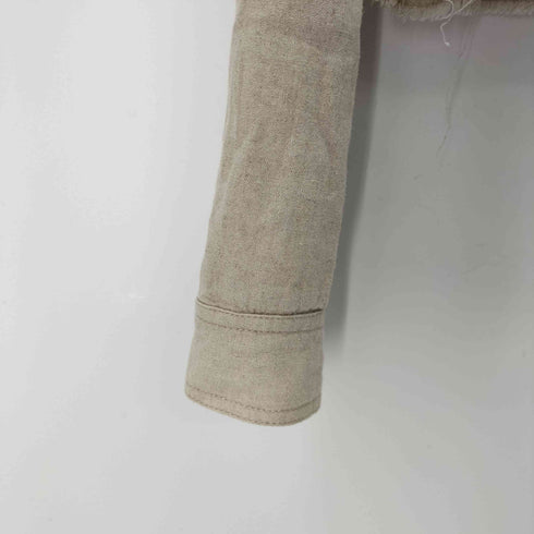 ザラ ZARA LINEN BLEND CROPPED OVERSHIRTS レディース import:S