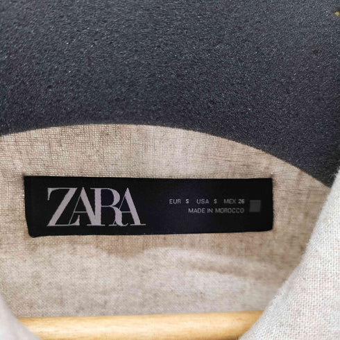 ザラ ZARA LINEN BLEND CROPPED OVERSHIRTS レディース import:S