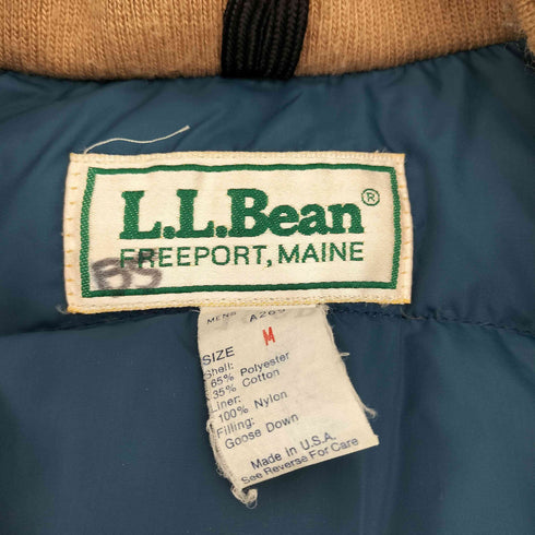 エルエルビーン L.L.Bean 70-80s USA製 襟コーデュロイ切替 グースダウンジャケット メンズ import:M