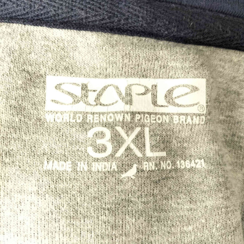 ステイプル staple ロゴ刺繍裾Vガゼットプルオーバーパーカー メンズ 3XL