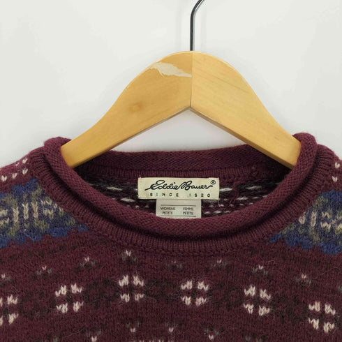 エディーバウアー Eddie Bauer 白タグ 総柄クルーネックニット レディース JPN:S