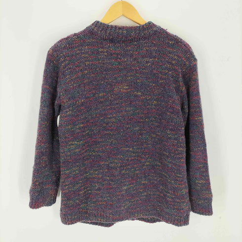 ladies fashion モヘア混 クルーネックカーディガン レディース