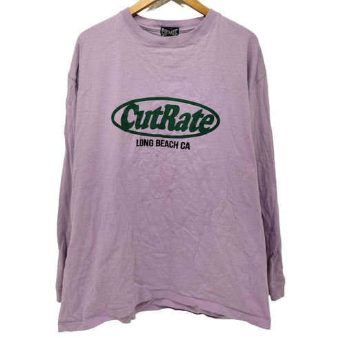 カットレイト CUTRATE 両面プリント ロングスリーブ クルーネックTシャツ メンズ XXL