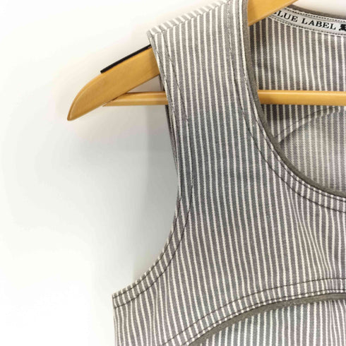 バーバリーブルーレーベル BURBERRY BLUE LABEL ロゴボタン ストライプワンピース レディース 38