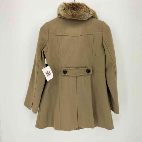 バーバリーブルーレーベル BURBERRY BLUE LABEL ラビットファー ウールダブルコート レディース EUR:38