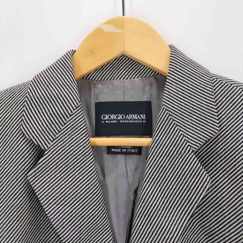 ジョルジオアルマーニ Giorgio Armani イタリア製 レジメンタルストライプ カシミアテーラードジャケット レディース 42
