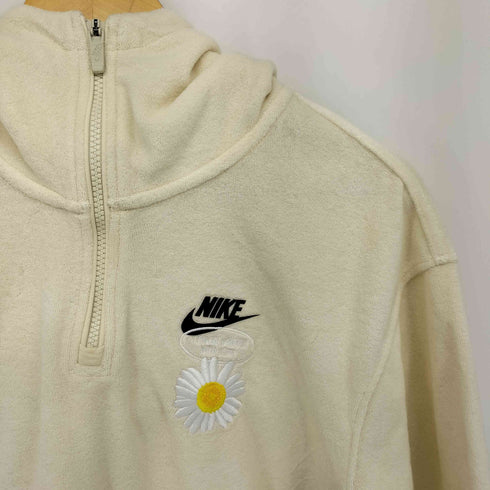 ナイキ NIKE S/S 花柄刺繍 パイル ハーフジップ フーディー パーカー メンズ import:M