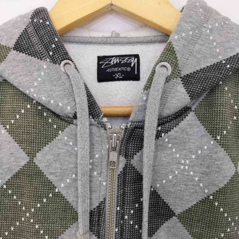 ステューシー Stussy 00s アーガイル ジップアップフーディ メンズ import:XL