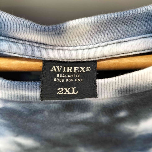 アヴィレックス AVIREX ダイダイ柄 S/S 胸元ロゴプリント クルーネックTシャツ メンズ 2XL