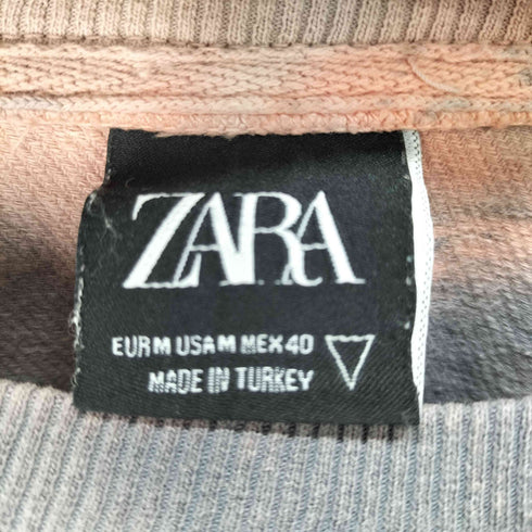 ザラ ZARA ダイダイ柄 L/S クルーネックスウェット レディース import:M