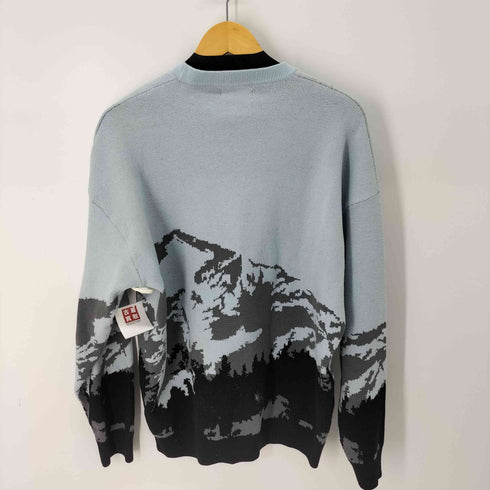 ザラ ZARA フロントマウント柄 クルーネックニット メンズ import:L