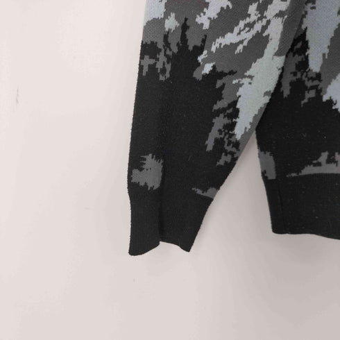 ザラ ZARA フロントマウント柄 クルーネックニット メンズ import:L