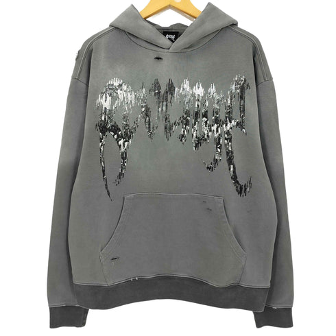 リベンジ REVENGE GLITCH ARCH LOGO TREATED HOODIE メンズ import:L